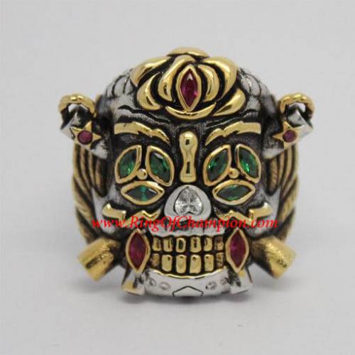 Vintage Pattern Stainless Steel Skull Ring – GTHIC