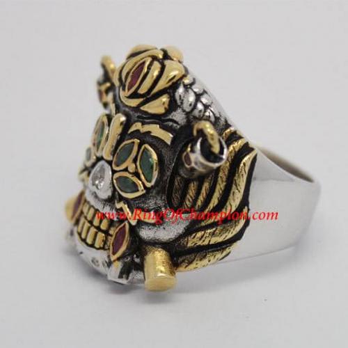 Vintage Punk Finger Ring Watch Cartoon Skull Flame Quartz - Temu