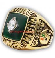 1987 Miami Hurricanes Men's Football NCAA National College Championship Ring