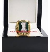 1989 Miami Hurricanes Men's Football NCAA National College Championship Ring