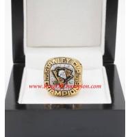 1990 - 1991 Pittsburgh Penguins Stanley Cup Championship Ring, Custom Pittsburgh Penguins Champions Ring