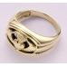 10K Solid Yellow Gold Onxy Men's Claddagh Ring Traditional Irish Ring 